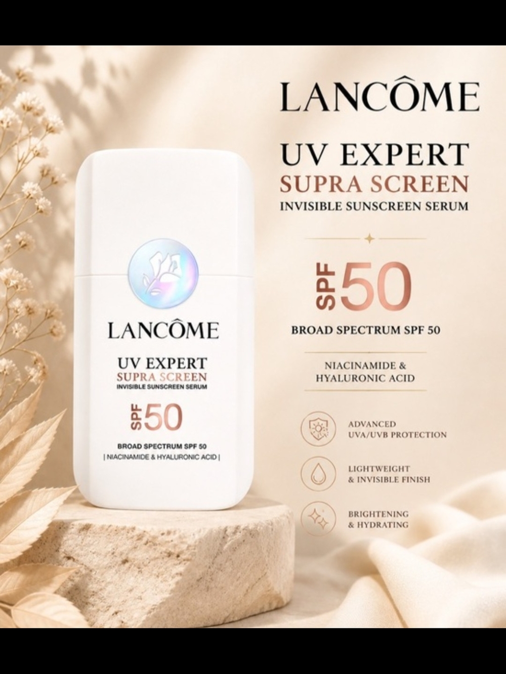 Lancôme UV Expert Supra Screen SPF 50 Invisible Sunscreen Serum - White & Peach